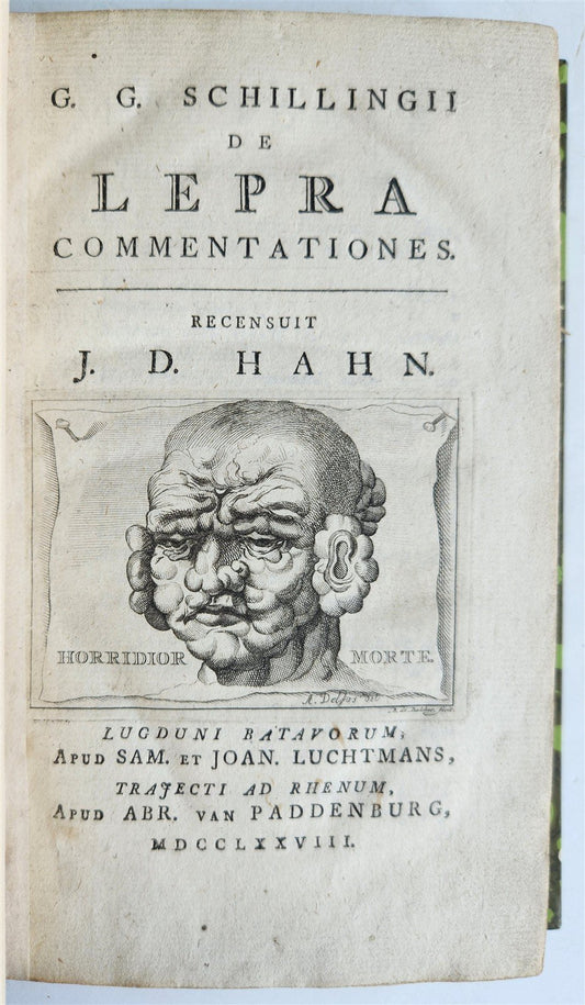 1778 DE LEPRA COMMENTATIONES antique ILLUSTRATED LEPROSY MEDICAL TREATISE