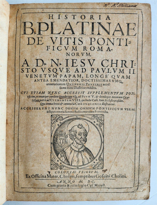 1600 De Vitis Pontificum Romanorum antique FULLY ILLUSTRATED 16th CENTURY