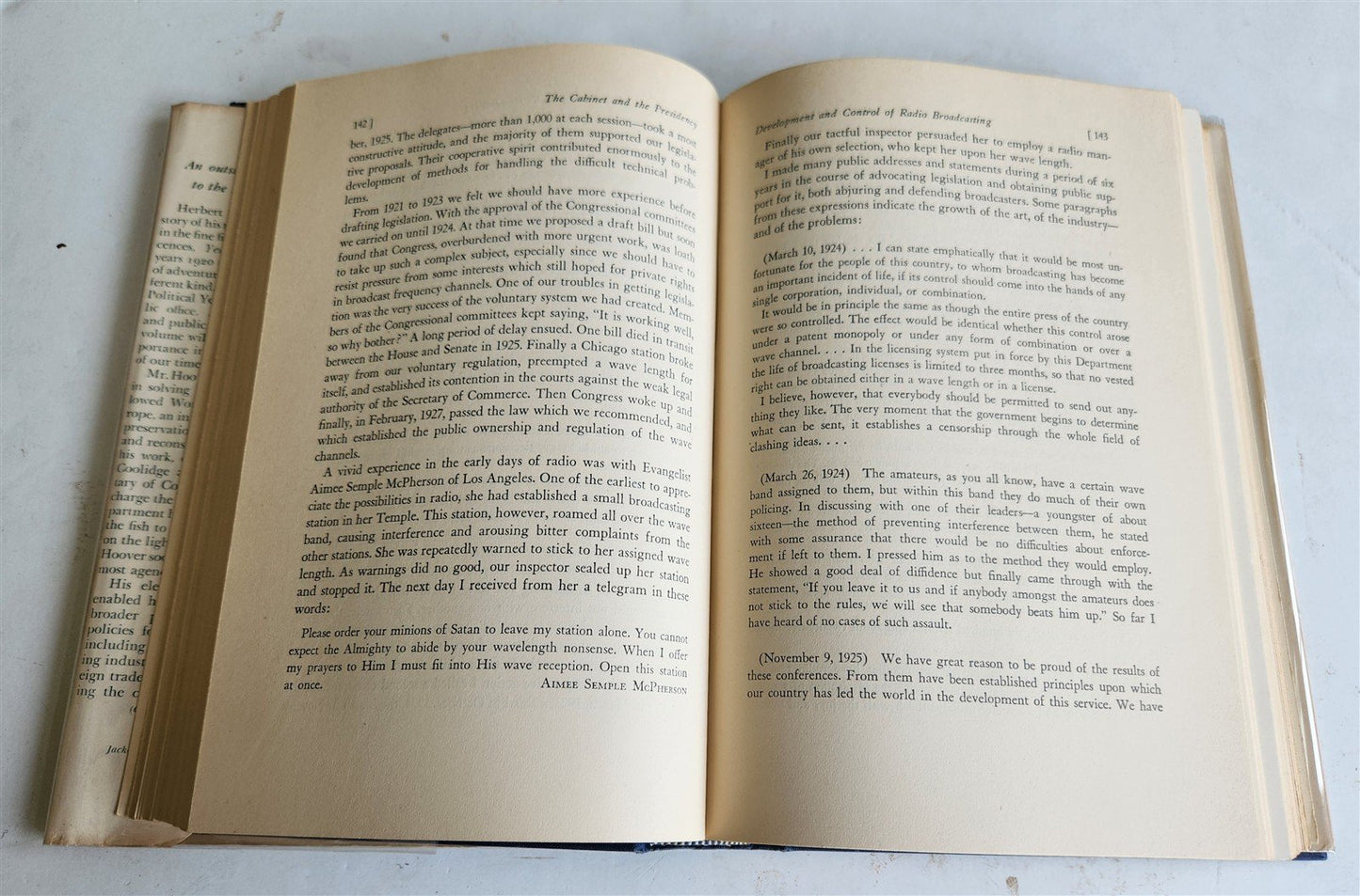 1952 INSCRIBED & SIGNED BY PRESIDENT HOOVER MEMOIRS vintage book AMERICANA
