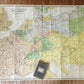 1870s LARGE MAP of EUROPE on LINEN w/ ORIGINAL HOLDER antique