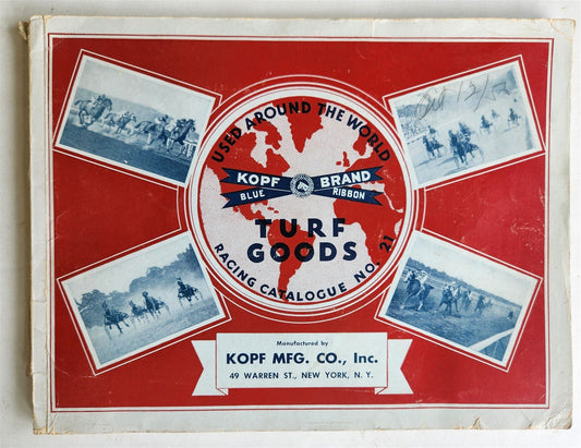 1952 TURF GOODS RACING CATALOG by Kopf Mfg. Co., Inc. VINTAGE illustrated