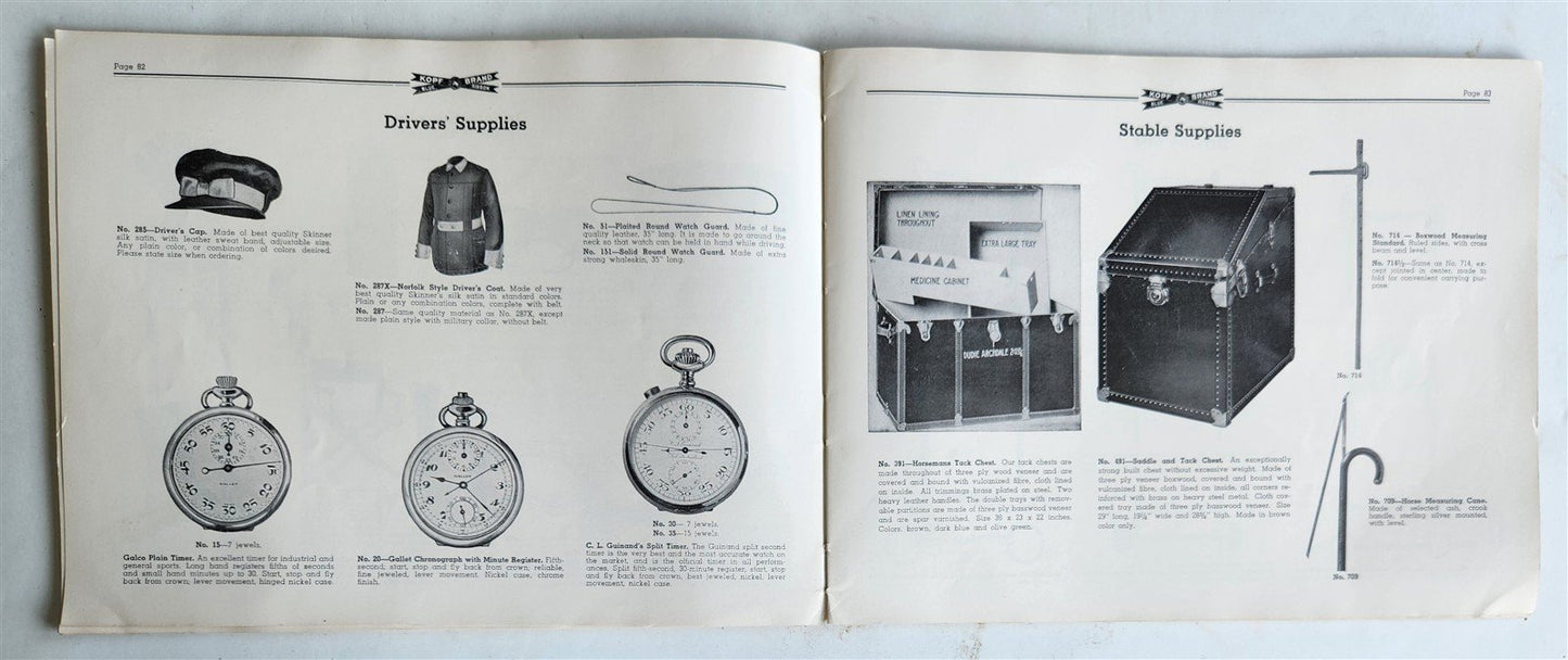 1952 TURF GOODS RACING CATALOG by Kopf Mfg. Co., Inc. VINTAGE illustrated