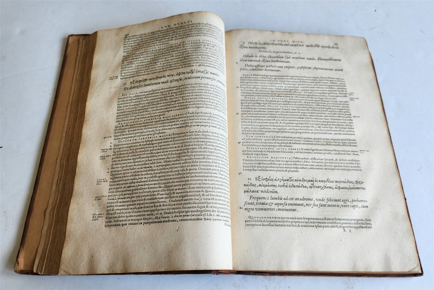 1588 HIPPOCRATES from PERSONAL LIBRARY of WILLIAM THACKERAY w/ AUTOGRAPH antique