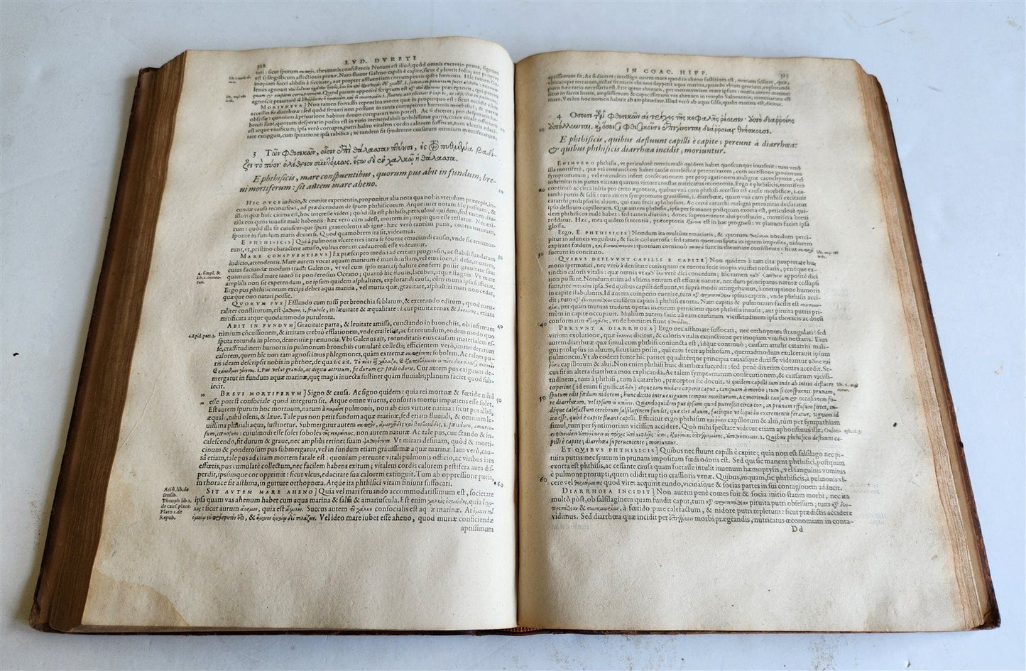 1588 HIPPOCRATES from PERSONAL LIBRARY of WILLIAM THACKERAY w/ AUTOGRAPH antique