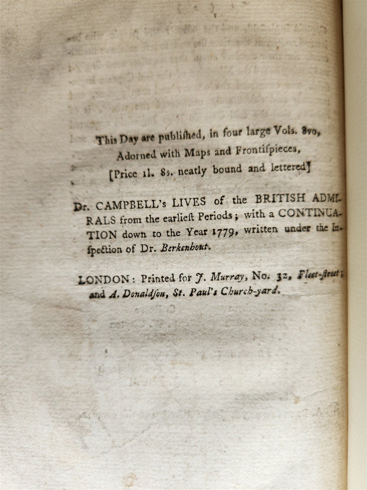 1783 Capt. Inglefield's Narrative Loss of His Majesty's Ship The Centaur antique
