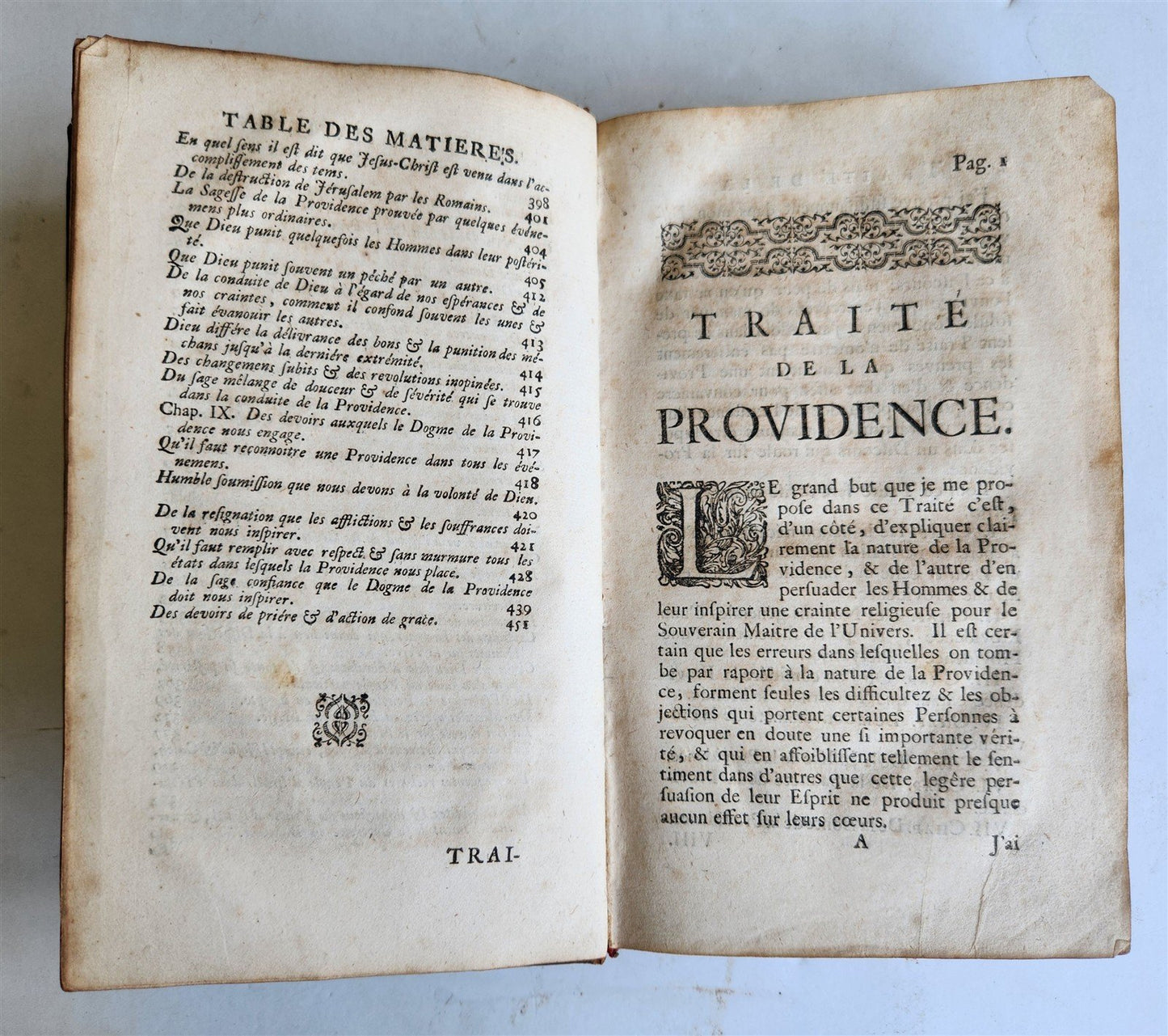 1721 TREATISE on PROVIDENCE in FRENCH antique AMERICANA