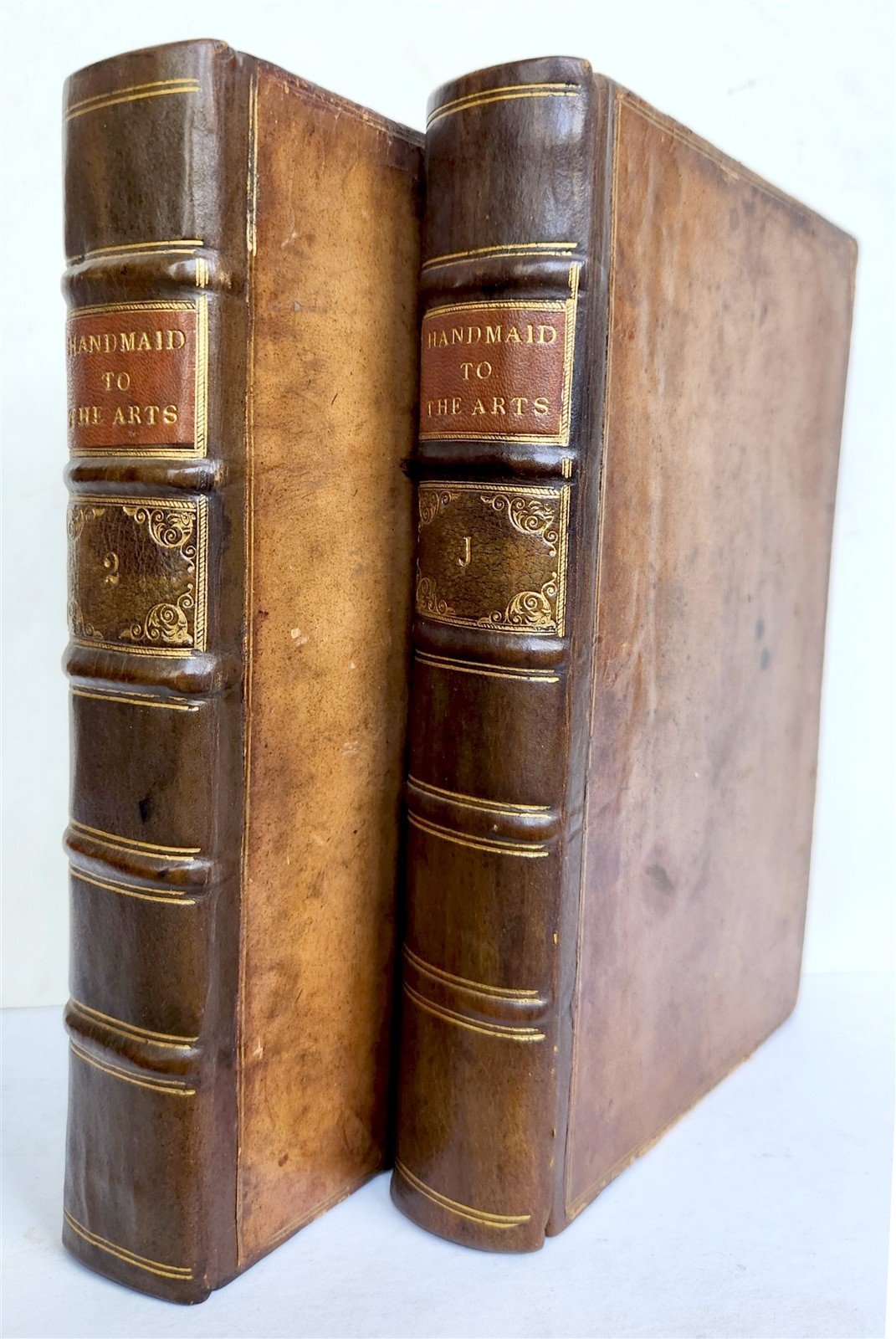1858 THE HANDMAID to the ARTS 2 VOLUMES antique 1st EDITION