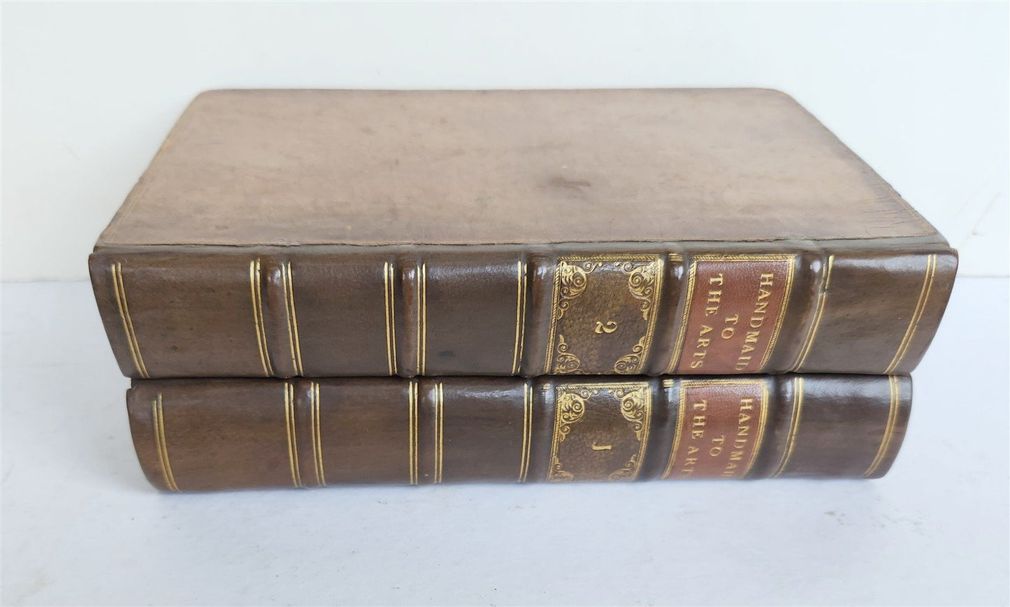 1858 THE HANDMAID to the ARTS 2 VOLUMES antique 1st EDITION