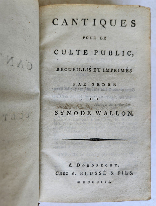 1803 CANTIQUES pour le CULTE PUBLIC antique