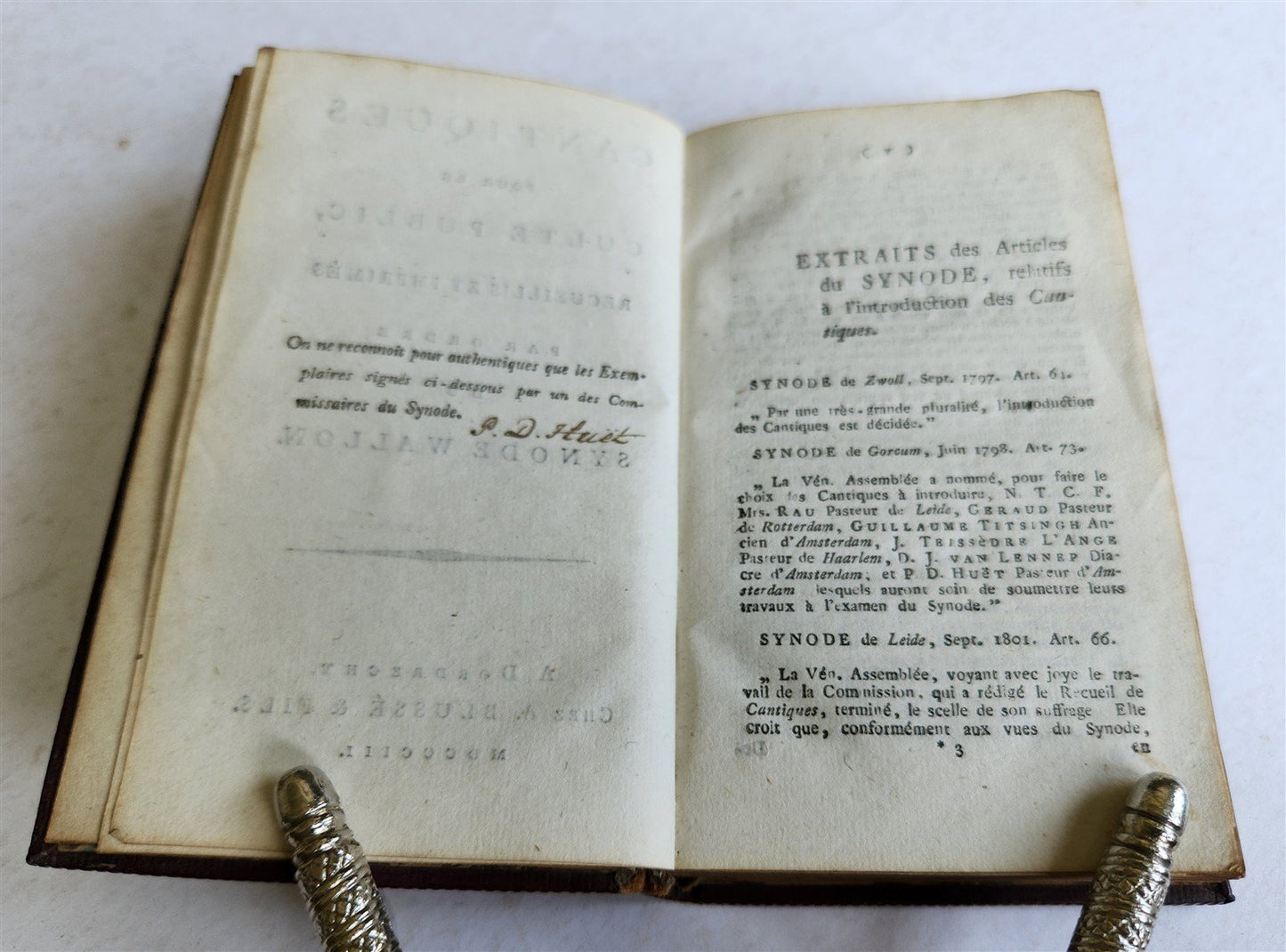 1803 CANTIQUES pour le CULTE PUBLIC antique