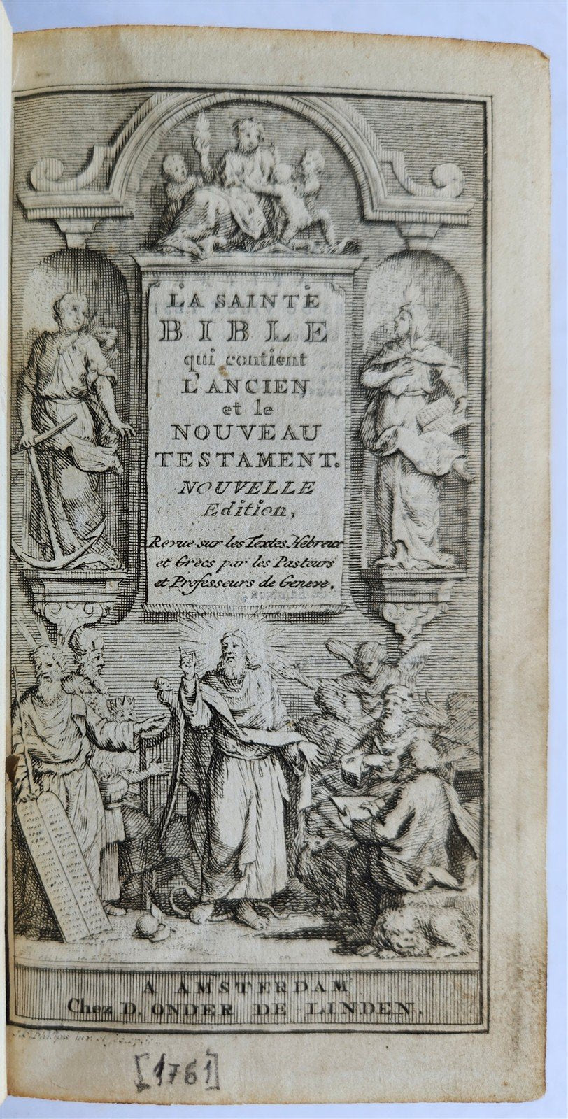 1761 BIBLE in FRENCH LA SAINTE BIBLE OLD & NEW TESTAMENT antique FINE BINDING