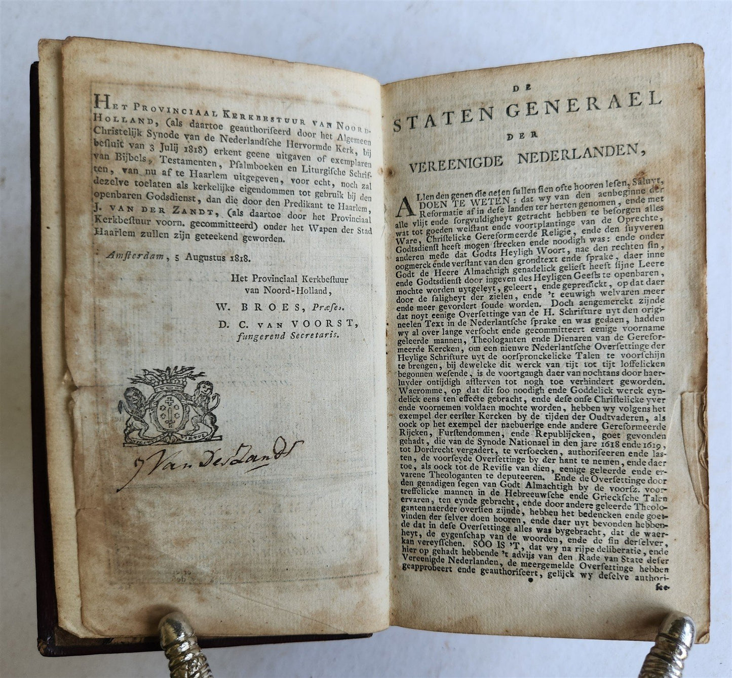 1818 BIBLE in DUTCH NEW TESTAMENT antique FINE BINDING
