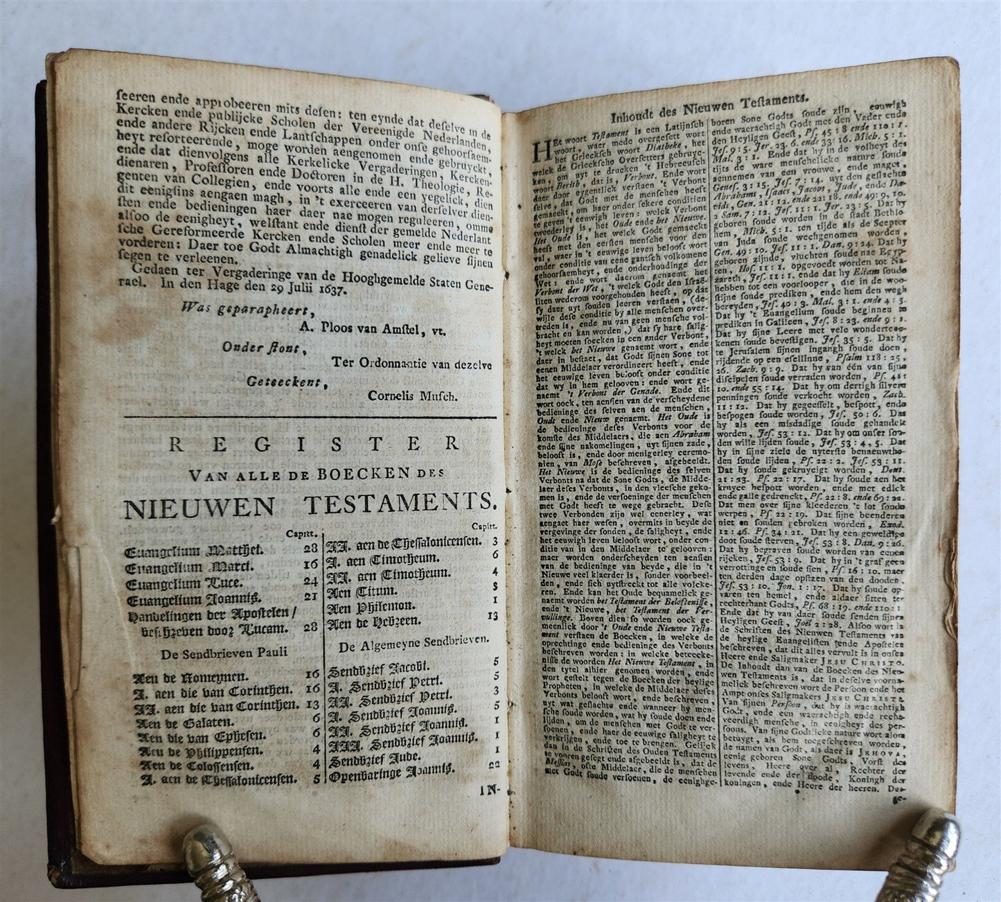 1818 BIBLE in DUTCH NEW TESTAMENT antique FINE BINDING