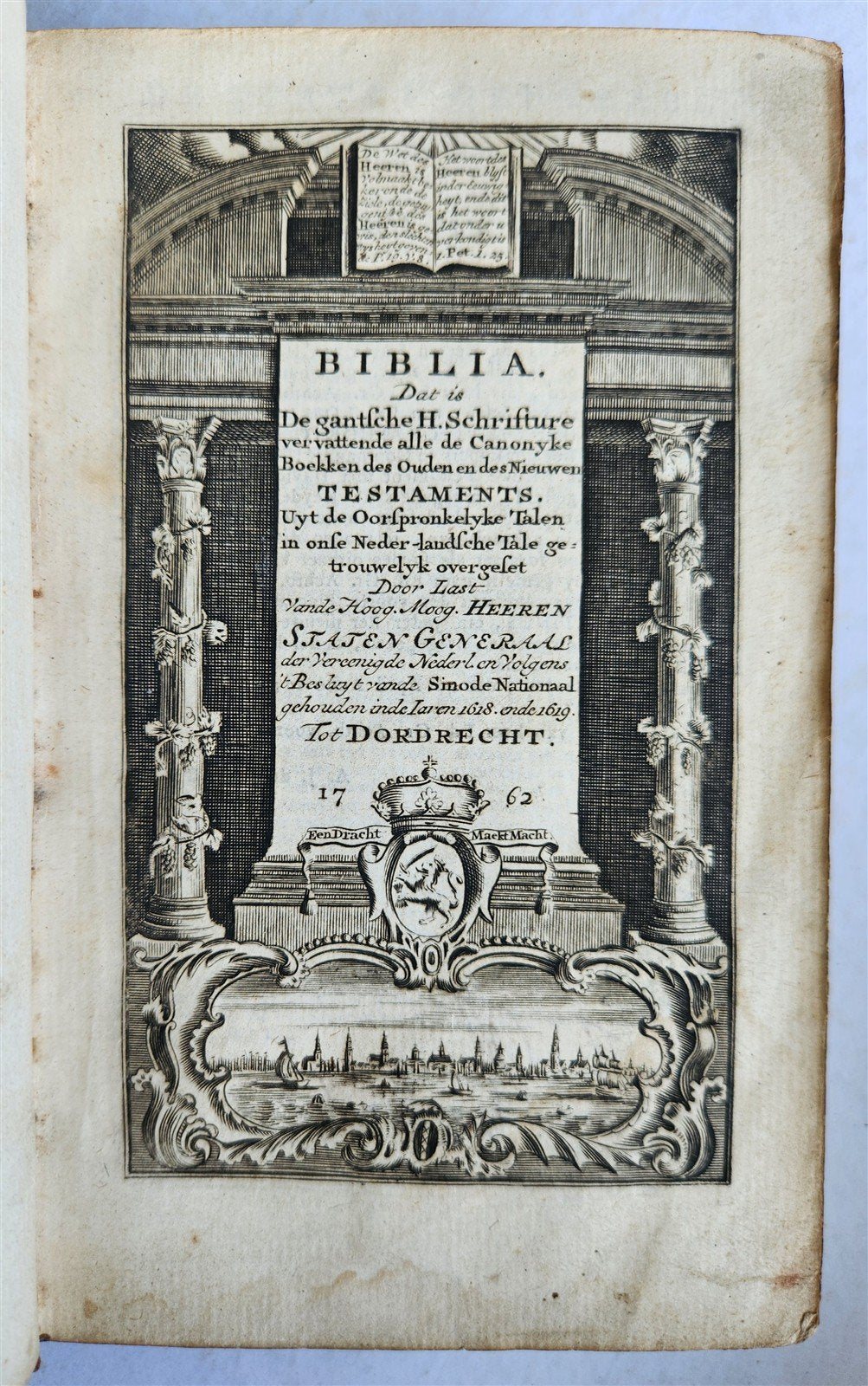 1762 BIBLE in DUTCH OLD TESTAMENT antique FINE BINDING