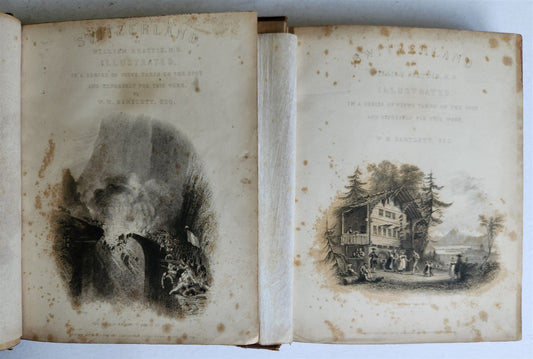 1836 SWITZERLAND ILLUSTRATED 2 volumes ANTIQUE in ENGLISH