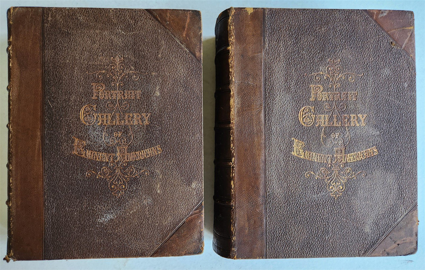 1861 NATIONAL PORTRAIT GALLERY of EMINENT AMERICANS ILLUSTRATED 2 vols ANTIQUE