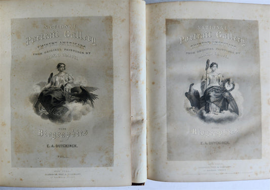 1861 NATIONAL PORTRAIT GALLERY of EMINENT AMERICANS ILLUSTRATED 2 vols ANTIQUE