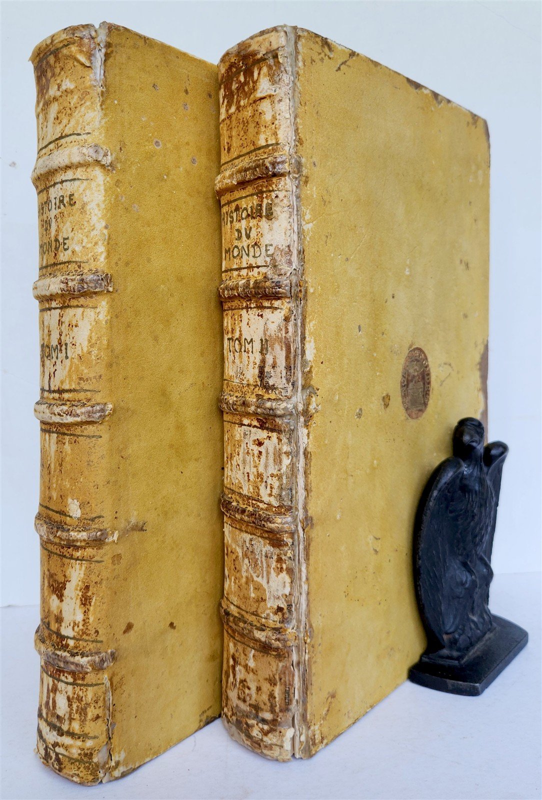 1584 HISTORY OF THE WORLD by PLINY antique L'HISTOIRE DU MONDE 2 folio volumes