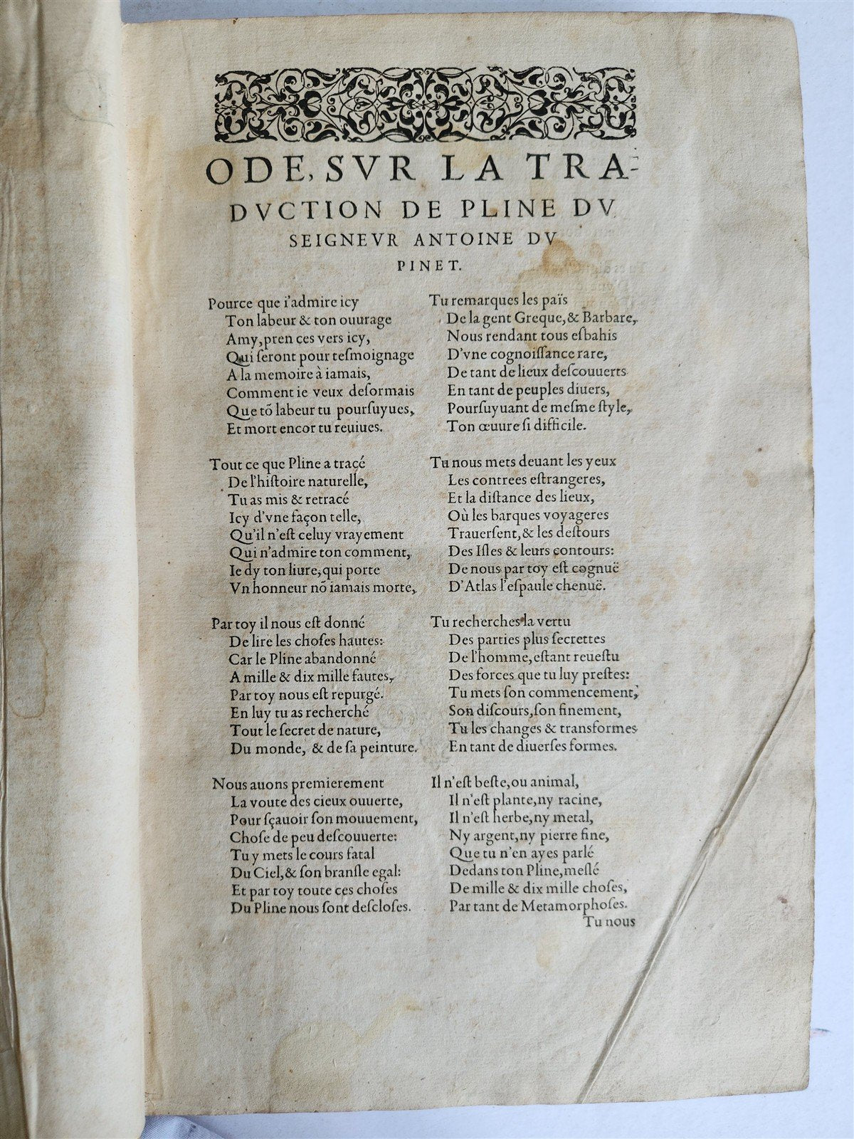 1584 HISTORY OF THE WORLD by PLINY antique L'HISTOIRE DU MONDE 2 folio volumes