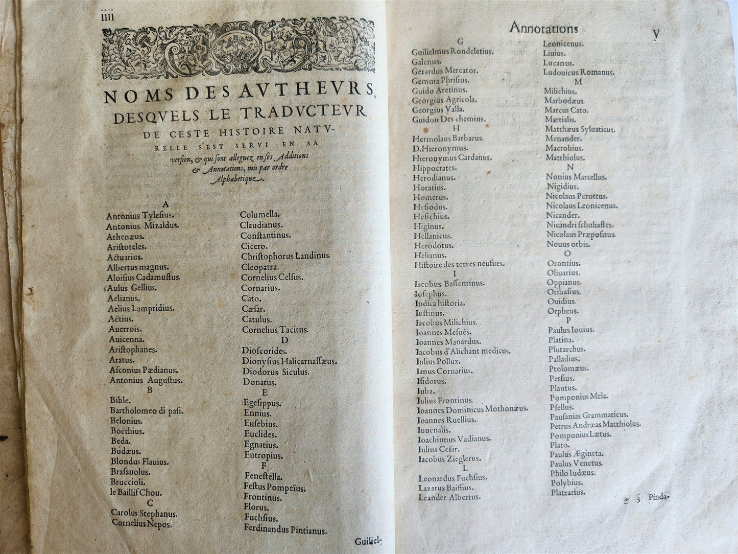 1584 HISTORY OF THE WORLD by PLINY antique L'HISTOIRE DU MONDE 2 folio volumes