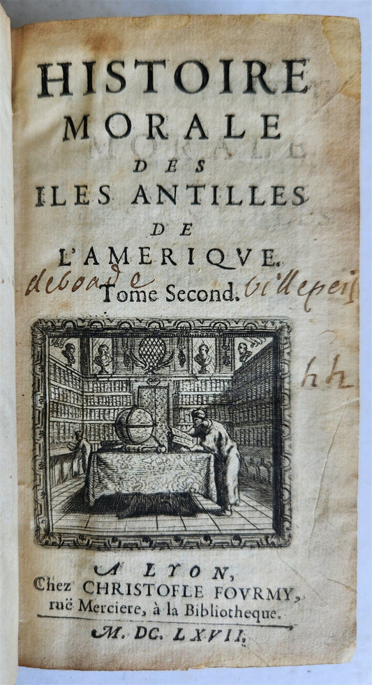 1667 HISTORY of ANTILLES ISLANDS of AMERICA antique ILLUSTRATED CARIBBEAN
