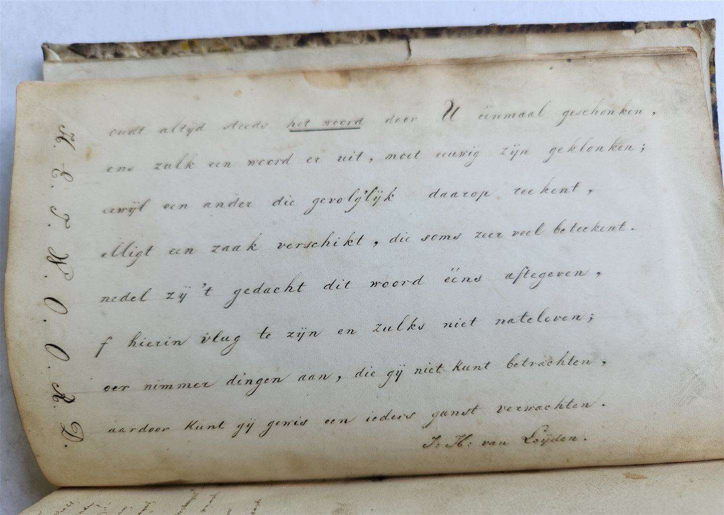 1840 ILLUMINATED POETRY MANUSCRIPT in DUTCH antique