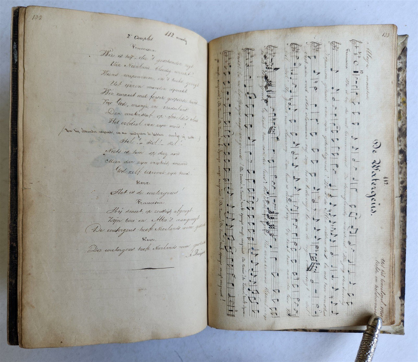 1840 ILLUMINATED POETRY MANUSCRIPT in DUTCH antique