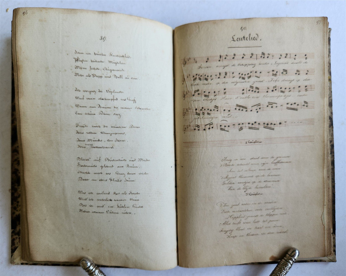 1840 ILLUMINATED POETRY MANUSCRIPT in DUTCH antique