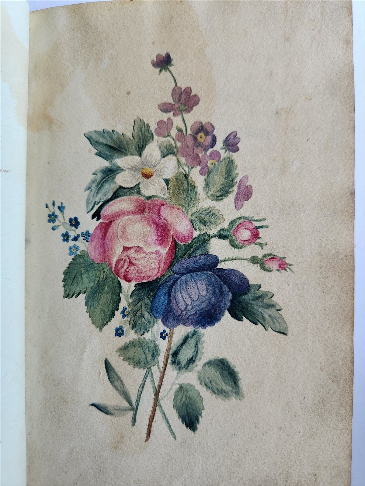 1840 ILLUMINATED POETRY MANUSCRIPT in DUTCH antique
