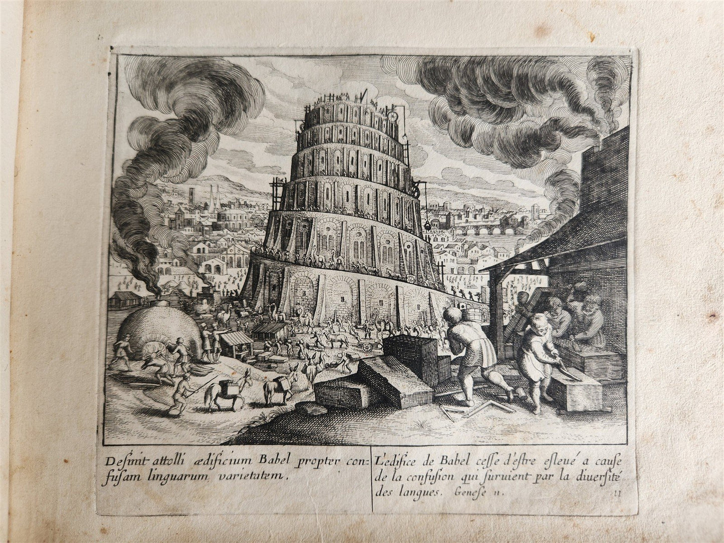 1650 BIBLE FIGURES illustrated by Matthaeus Merian w/ 233 ENGRAVINGS ANTIQUE