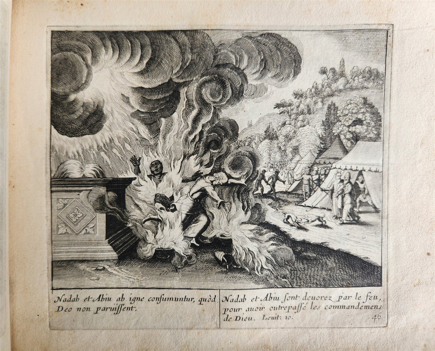 1650 BIBLE FIGURES illustrated by Matthaeus Merian w/ 233 ENGRAVINGS ANTIQUE