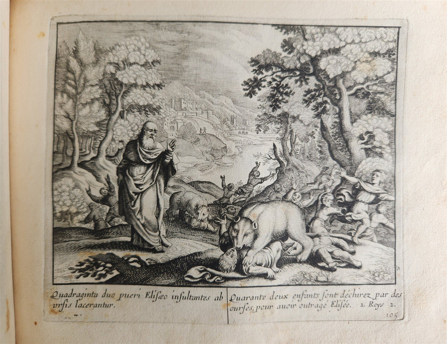 1650 BIBLE FIGURES illustrated by Matthaeus Merian w/ 233 ENGRAVINGS ANTIQUE