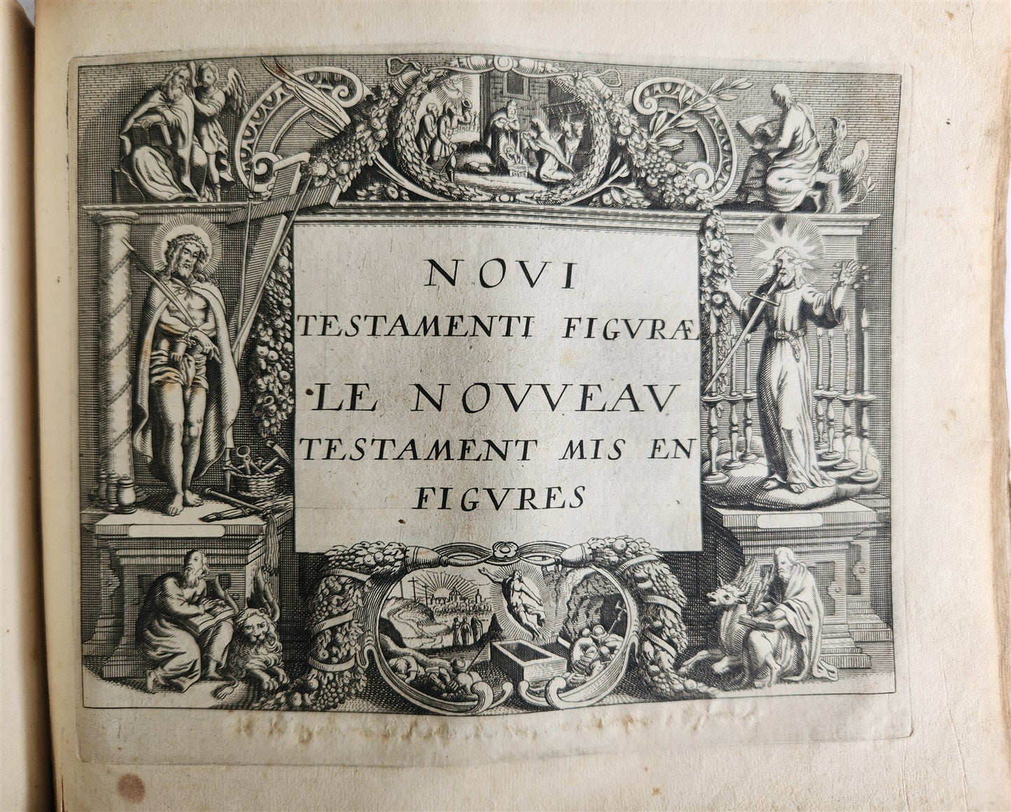 1650 BIBLE FIGURES illustrated by Matthaeus Merian w/ 233 ENGRAVINGS ANTIQUE