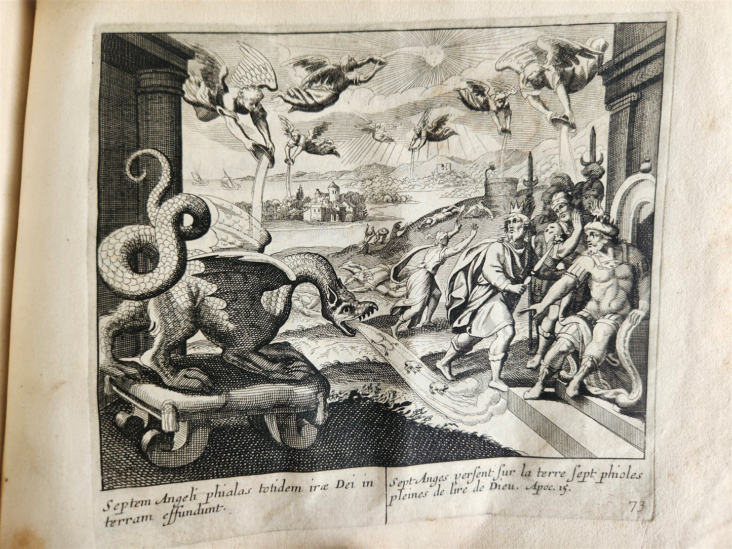 1650 BIBLE FIGURES illustrated by Matthaeus Merian w/ 233 ENGRAVINGS ANTIQUE