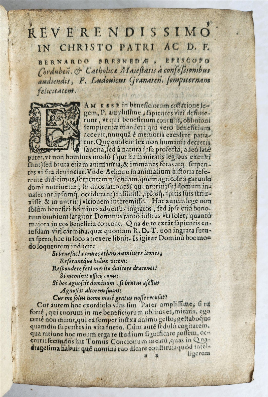 1584 SERMONS by LUIS de GRANADA PLANTIN PRESS vellum binding ANTIQUE 16th cent.