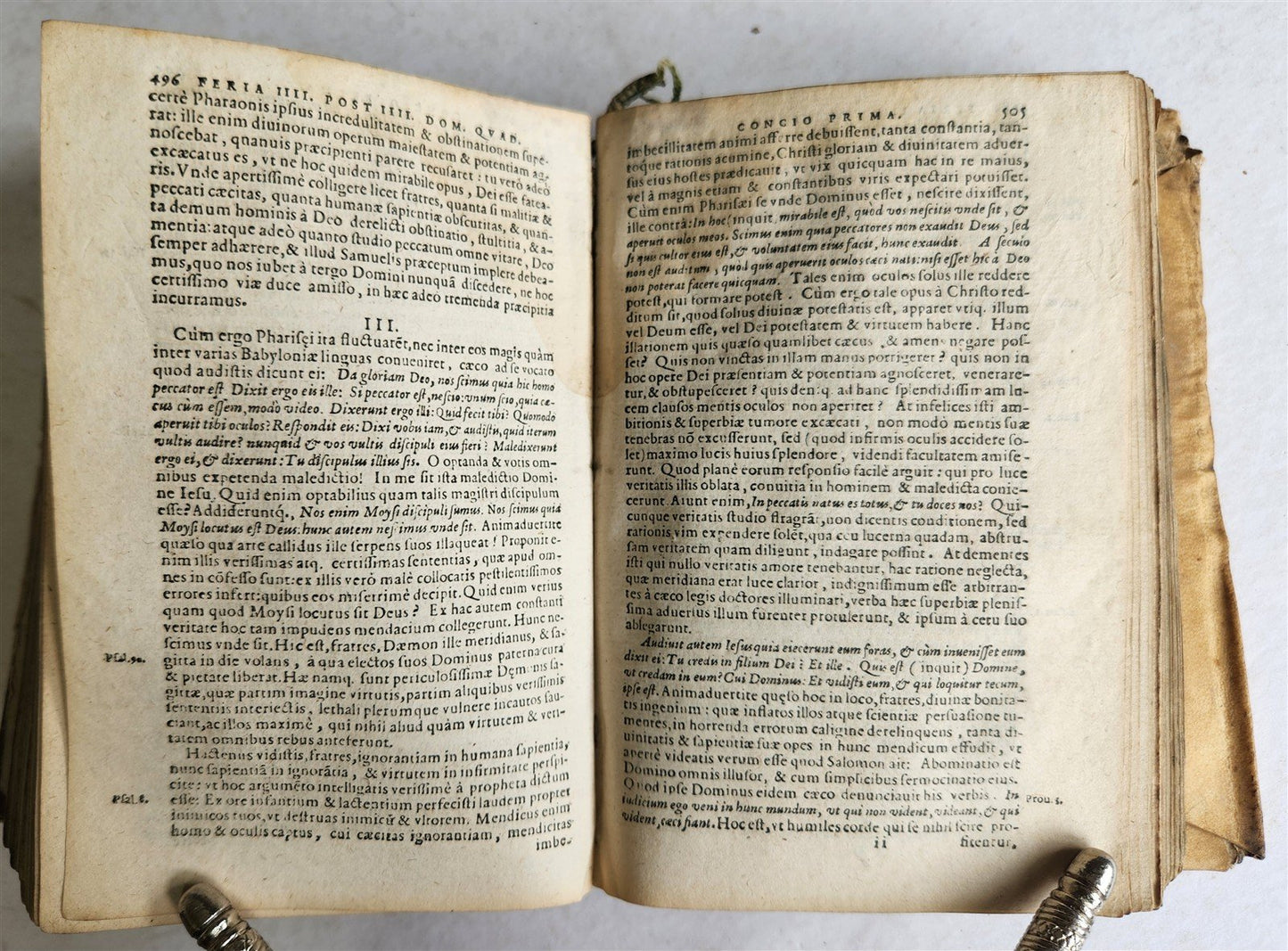 1584 SERMONS by LUIS de GRANADA PLANTIN PRESS vellum binding ANTIQUE 16th cent.