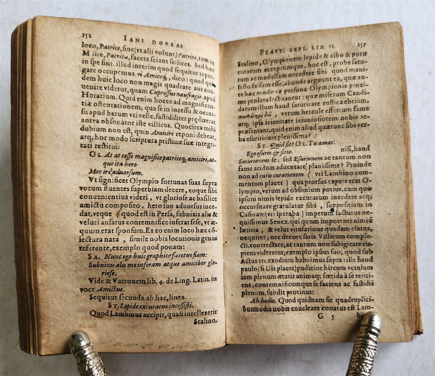 1609 COMMENTARY on ANCIENT ROMAN CLASSICAL AUTHORS vellum binding ANTIQUE