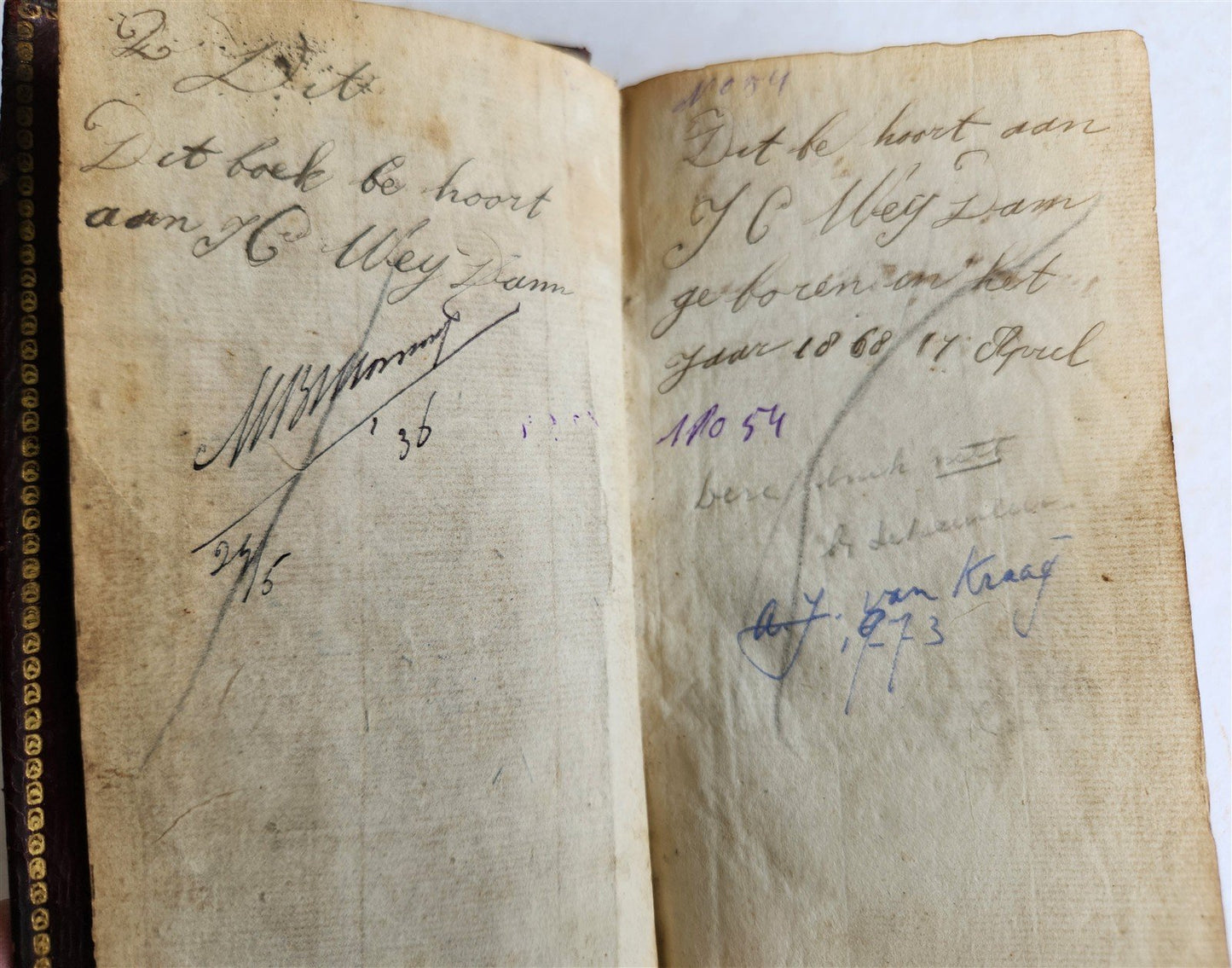 1770 BOOK of PSALMS in DUTCH fine binding ANTIQUE HET BOEK der PSALMEN