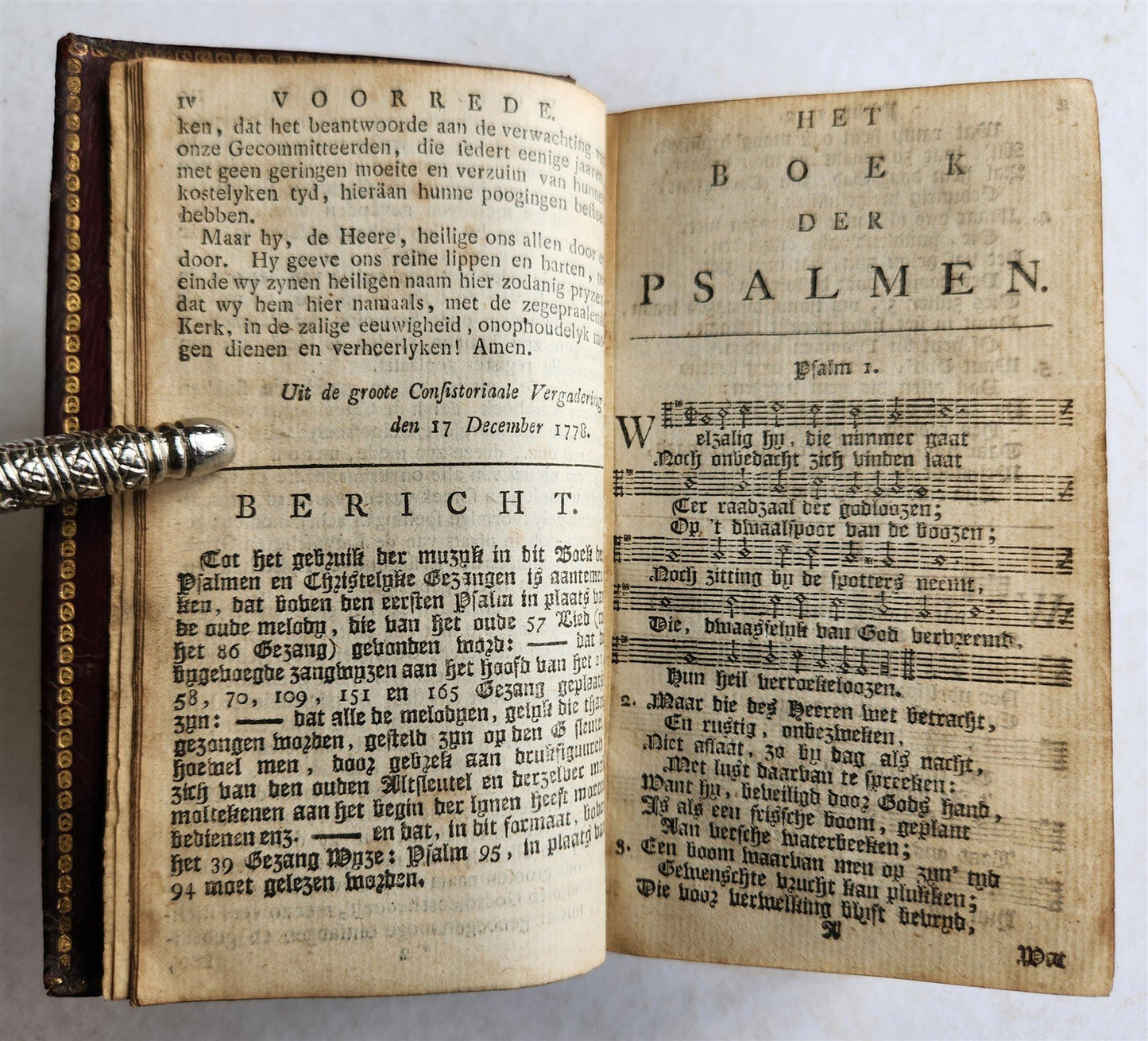 1770 BOOK of PSALMS in DUTCH fine binding ANTIQUE HET BOEK der PSALMEN
