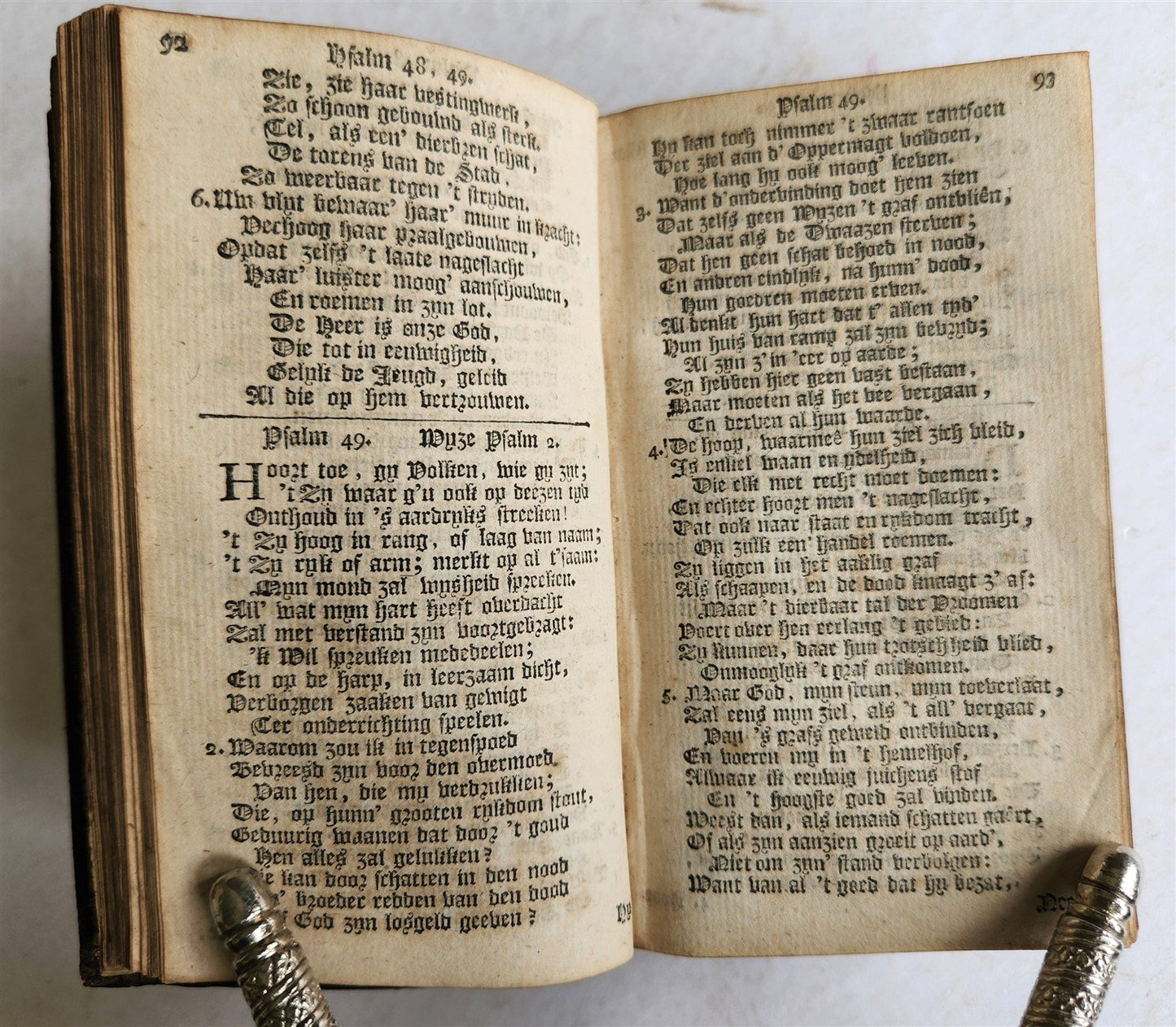1770 BOOK of PSALMS in DUTCH fine binding ANTIQUE HET BOEK der PSALMEN