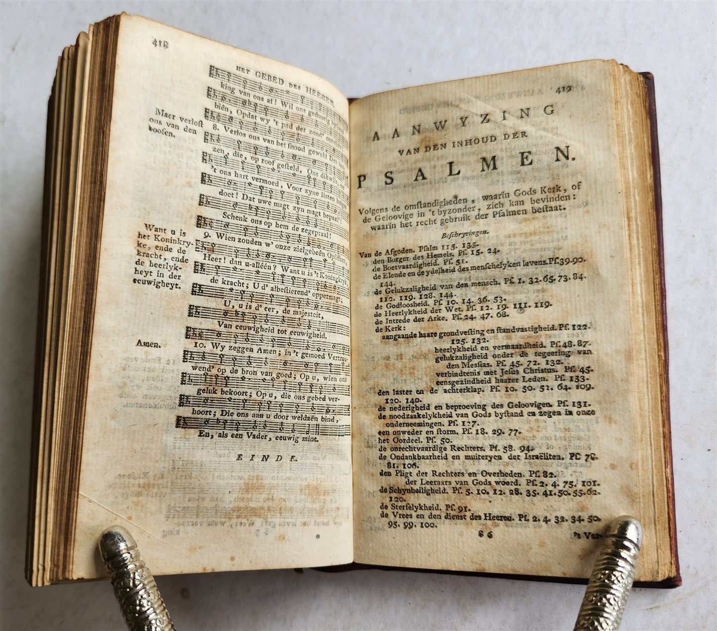 1769 BOOK of PSALMS in DUTCH fine binding ANTIQUE HET BOEK der PSALMEN