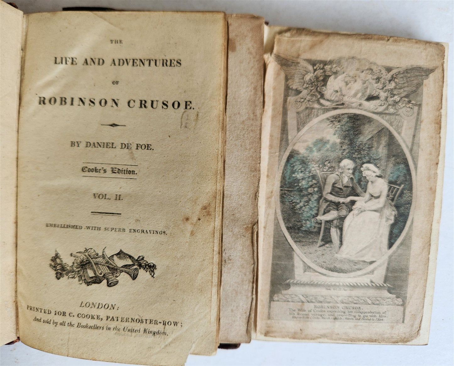 1793 LIFE & ADVENTURES of ROBINSON CRUSOE 3 VOLS antique ILLUSTRATED in ENGLISH