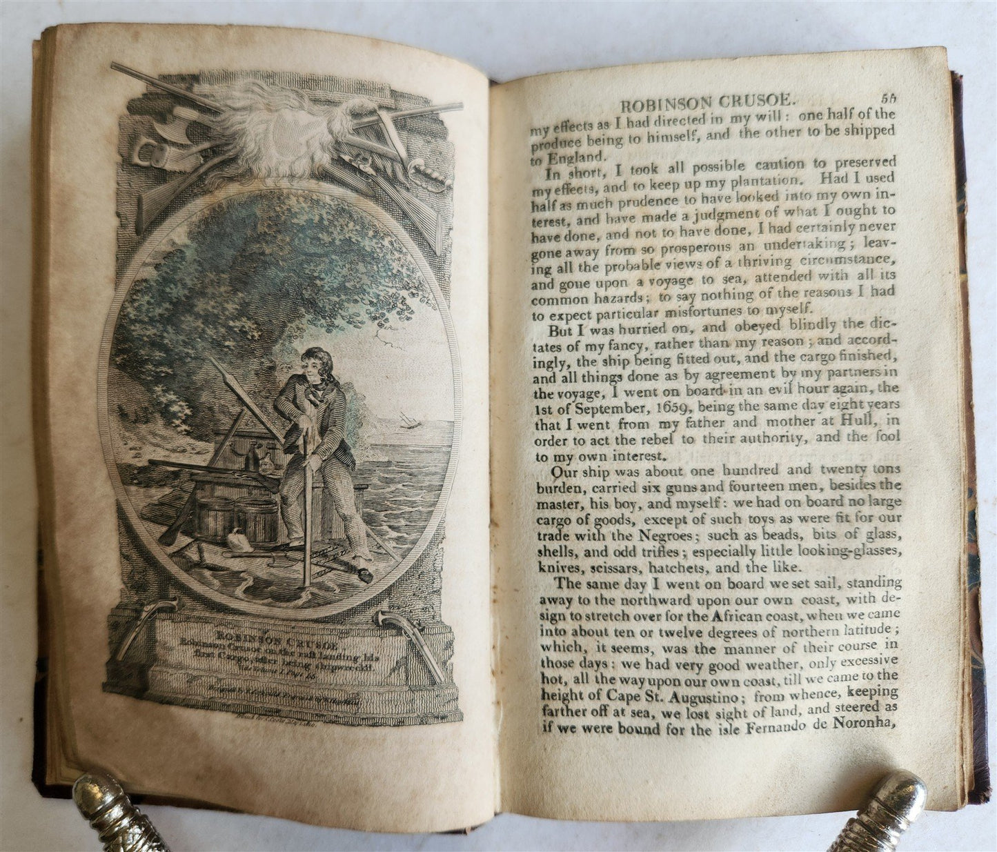 1793 LIFE & ADVENTURES of ROBINSON CRUSOE 3 VOLS antique ILLUSTRATED in ENGLISH