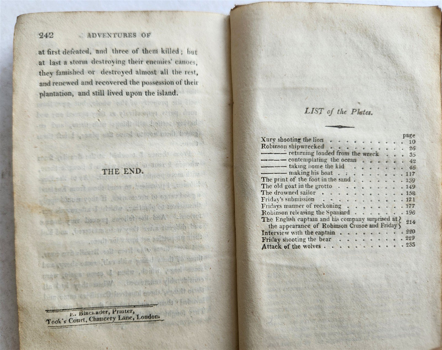 1813 THE LIFE AND ADVENTURES of ROBINSON CRUSOE antique ILLUSTRATED English