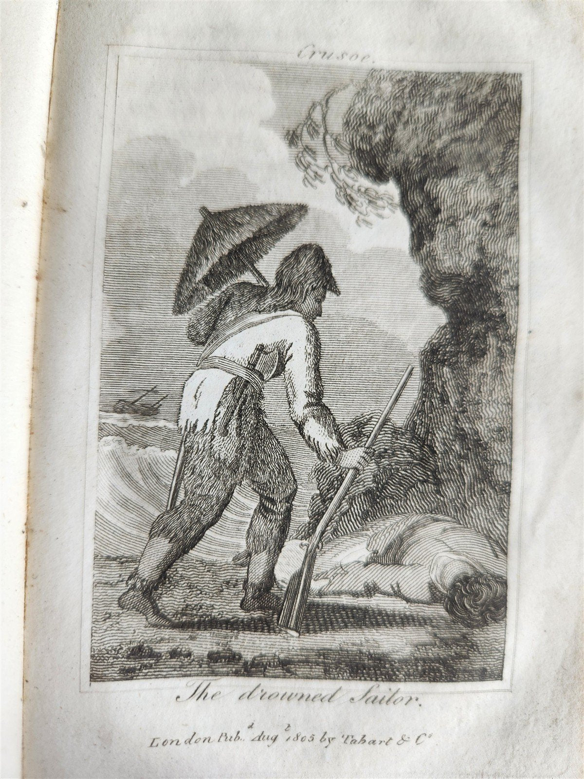 1813 THE LIFE AND ADVENTURES of ROBINSON CRUSOE antique ILLUSTRATED English