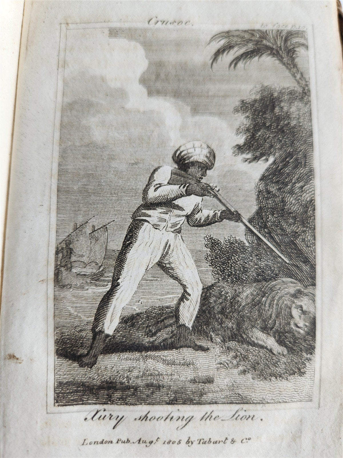 1813 THE LIFE AND ADVENTURES of ROBINSON CRUSOE antique ILLUSTRATED English