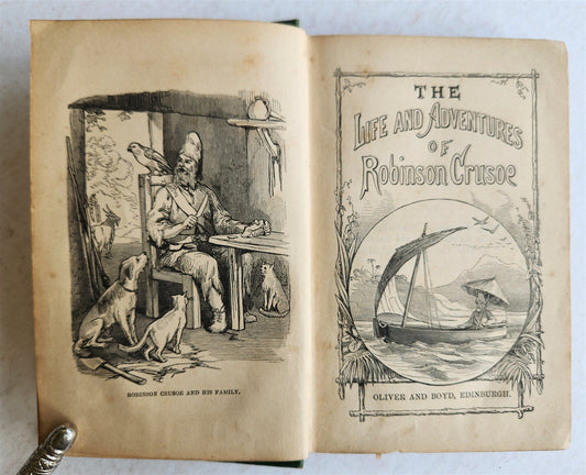 1880s LIFE AND ADVENTURES of ROBINSON CRUSOE antique in ENGLISH Edinburgh