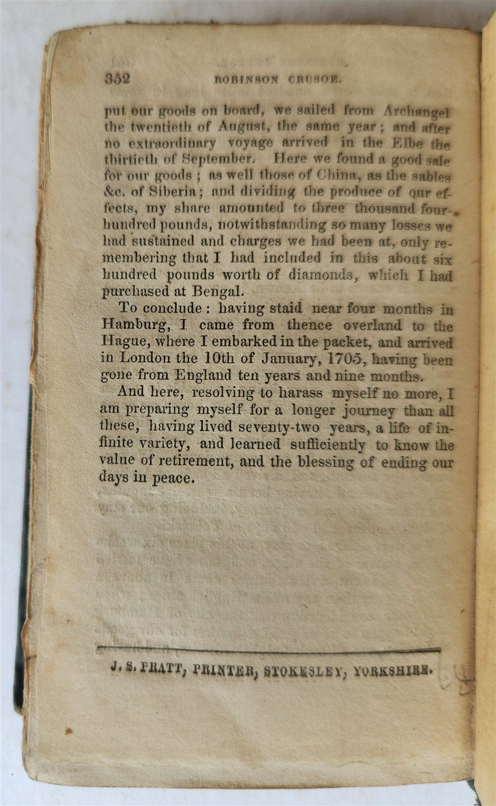 1842 LIFE AND ADVENTURES of ROBINSON CRUSOE antique in English London