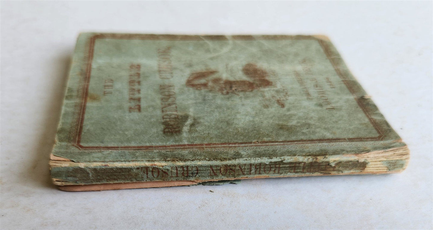 1845 LITTLE ROBINSON CRUSOE antique ILLUSTRATED English Philadelphia Americana