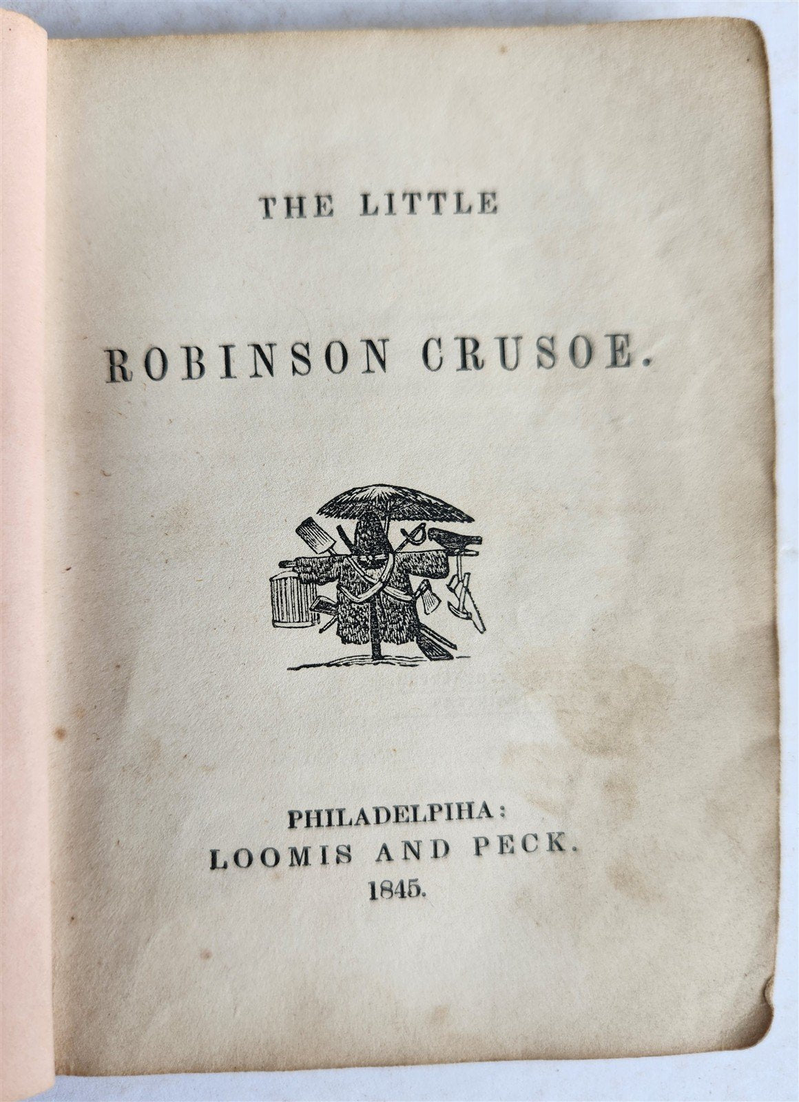 1845 LITTLE ROBINSON CRUSOE antique ILLUSTRATED English Philadelphia Americana